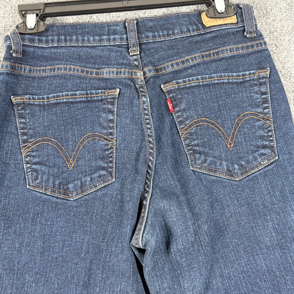 Levis Perfectly Slimming Boot Cut 512 Jeans Dark Wash Denim 8 Stretch Retro Chic - Picture 5 of 11